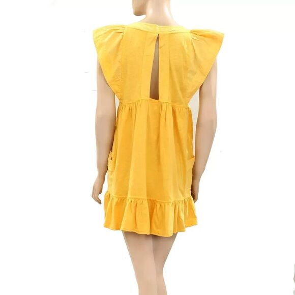 Daily Practice by Anthropologie Short-Sleeve Mini Dress Cotton Cutout L 273720 - Picture 6 of 7